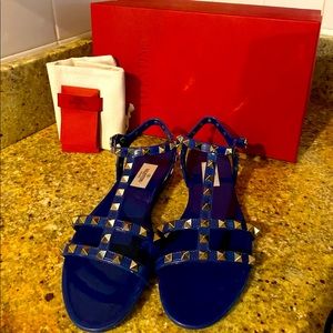 Valentino Garavani Women’s rocksrud slingback sandals Royal blue size 9